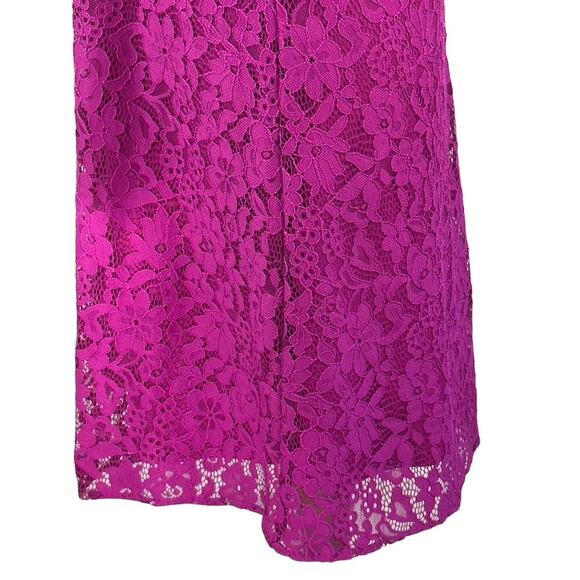 NINE WEST LACE SLEEVELESS CREWNECK SHIFT DRESS IN MAGENTA WOMEN'S SIZE 8 - Picture 9 of 16